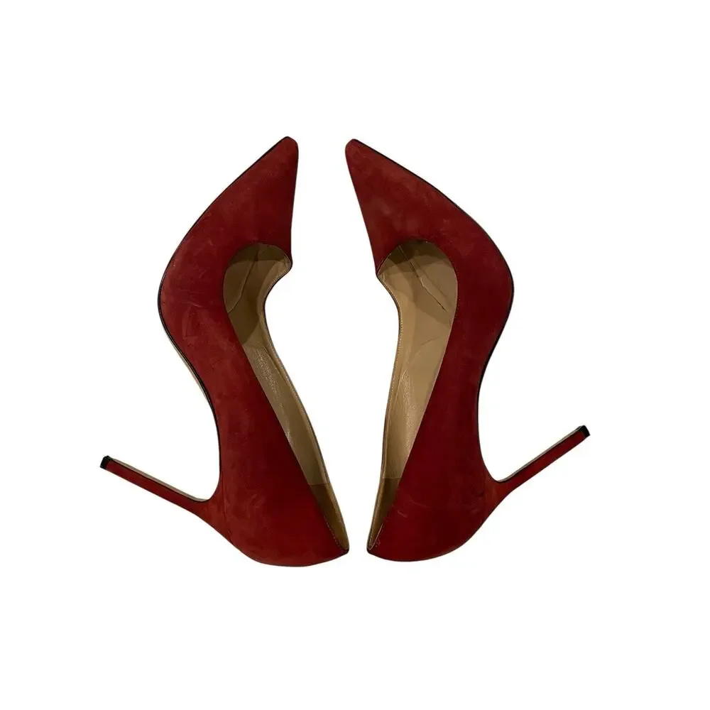 MANOLO BLAHNIK - BB Red Suede Pumps Size 40